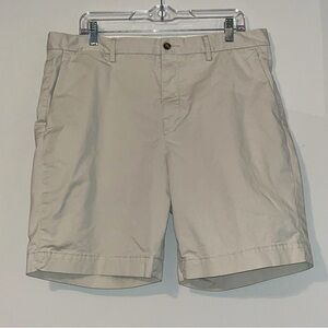 Polo Ralph Lauren Shorts Men's 36W 9" Khaki Flat Canvas Stretch Classic Fit Logo